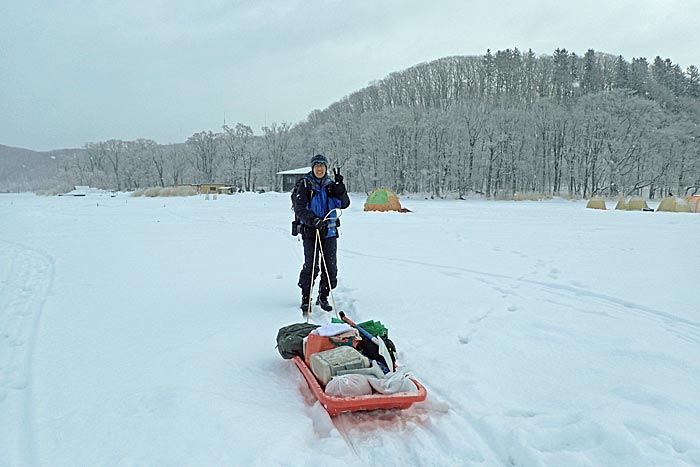 網走湖ワカサギ釣り場