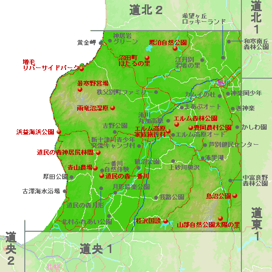 キャンプ場地図（道央３）