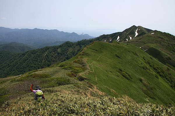 大千軒岳から下山中